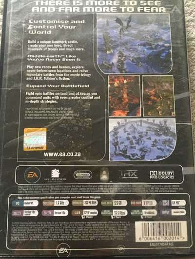 PC - DVD  LORD OF THE RINGS: THE BATTLE FOR MIDDLE-EARTH (BOOKLET AND SERIAL KEY INCL)