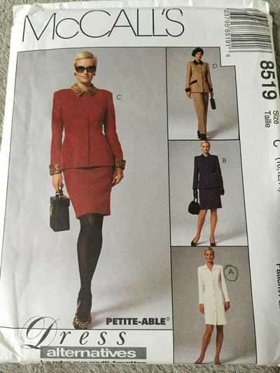 PATTERN MCCALL'S 8519 (UNUSED) - JACKET/DRESS/PANTS/SKIRT (SIZE 10-12-14)