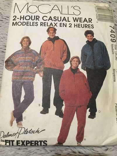 PATTERN MCCALL'S 7409 (PALMER PLETSCH) - MISSES' AND MEN'S JACKET/ TOP/PULL-ON PANTS AND HEADBAND