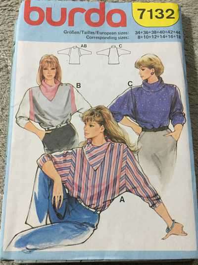 PATTERN BURDA 7132 (UNUSED) - BLOUSE (SIZE 8-18)