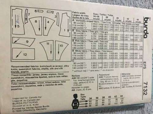 PATTERN BURDA 7132 (UNUSED) - BLOUSE (SIZE 8-18)