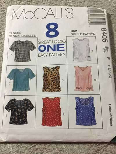 PATTERN MCCALL'S 8405 - BLOUSES (SIZE 16-18-20)