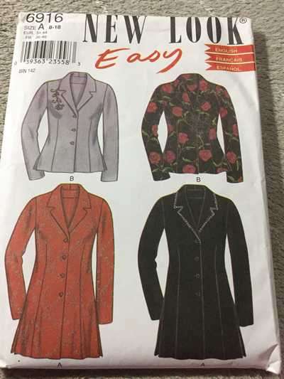 PATTERN NEW LOOK 6916 - JACKET (SIZE 8-18)