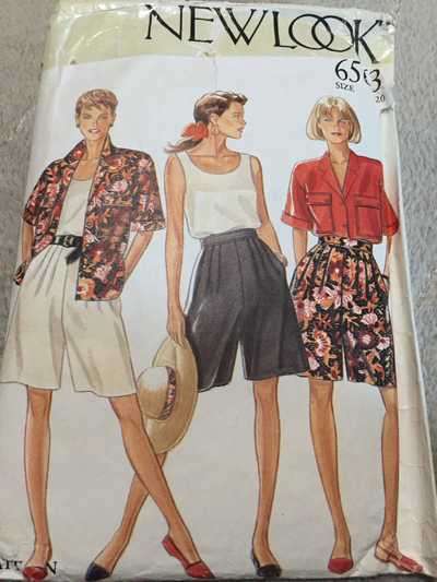 PATTERN NEW LOOK 6563 - BLOUSE, TOP & SHORTS (SIZE 8-20)