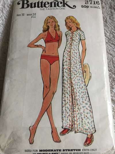 PATTERN BUTTERICK 3716 - BIKINI AND COVER UP (SIZE 16)