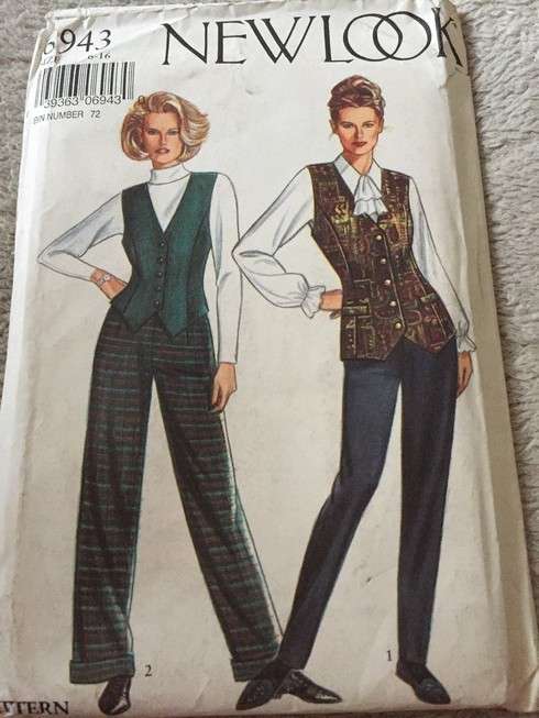 PATTERN NEW LOOK 6943 (UNUSED) - WAISTCOAT, PANTS (SIZE 6-16)