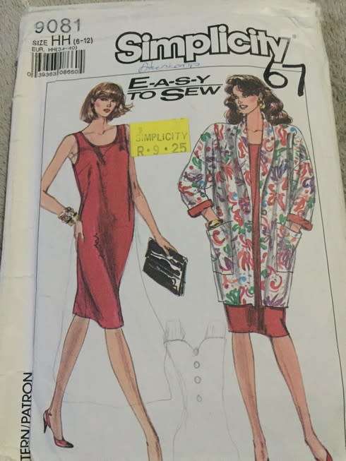 PATTERN SIMPLICITY 9081 - PULLOVER DRESS AND LOOSE-FITTING JACKET (SIZE 6-12)