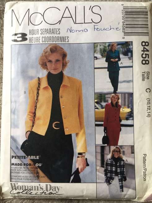 PATTERN MCCALL'S 8458 - TOP AND PULL-ON PANTS (SIZE 10-12-14)