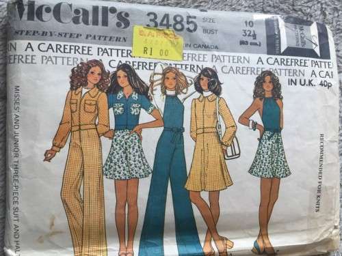 PATTERN MCCALL'S 3485 (VINTAGE) - SKIRT/JACKET/PANTS/HALTER TOP (SIZE 10)