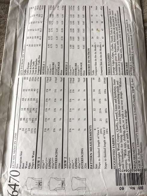 PATTERN NEW LOOK 6470 - WAISTCOAT (SIZE 8-18)