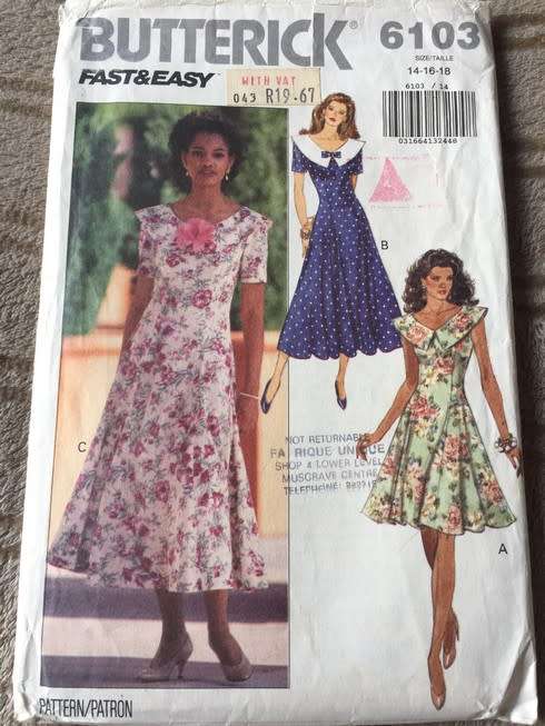 PATTERN BUTTERICK 6103 DRESS (SIZE 14-16-18)