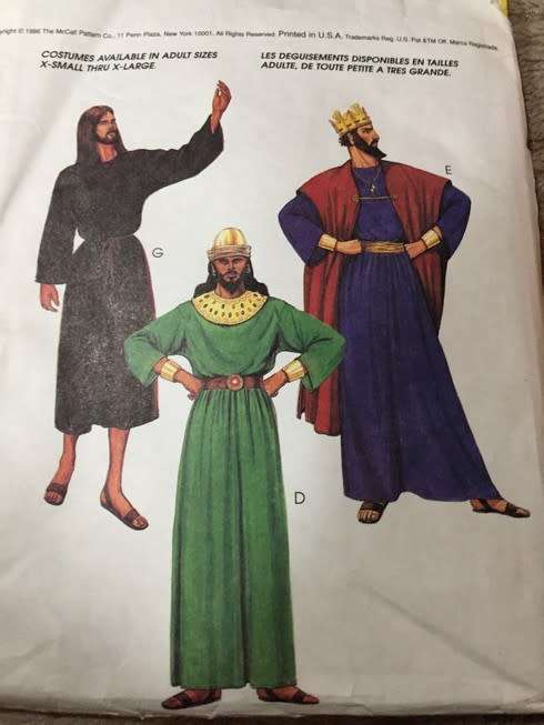 PATTERN MCCALL'S 8435 (UNUSED) - COSTUME BIBLICAL TIME (SIZE LARGE 40,42)