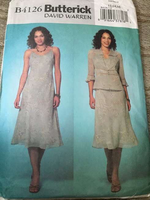 PATTERN BUTTERICK 4126 (DAVID WARREN)(UNUSED) - JACKET AND DRESS (SIZE 12-14-16)
