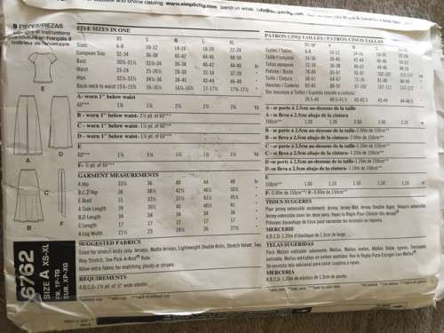 PATTERN NEW LOOK 6762 - TOP, SKIRT AND PANTS (SIZE XS-XL)