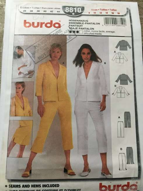 PATTERN BURDA 8810 - PANTSUIT (SIZE 8-18)