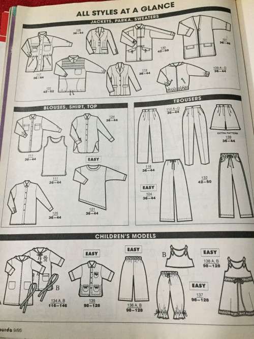 BURDA (A WORLD OF FASHION) SEPTEMBER 1995 - WITH UNUSED PATTTERNS