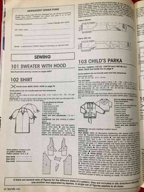 BURDA (A WORLD OF FASHION) JUNE 1993 - WITH UNUSED PATTTERNS, BARBIE PIC PATTERNS AS WELL