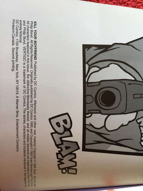 COMIC BOOK: KILL YOUR BOYFRIEND: GRANT MORRISON AND DRAWN BY PHILIP BOND