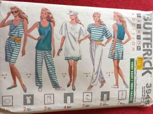 PATTERN BUTTERICK 3945 (FASHION EDITION) - TOP, DRESS, SHORTS, PANTS & BELT (SIZE ALL SIZES)
