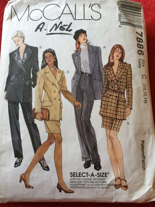 PATTERN MCCALL'S 7886 - JACKET, PANTS & SKIRT (SIZE 10-12-14)