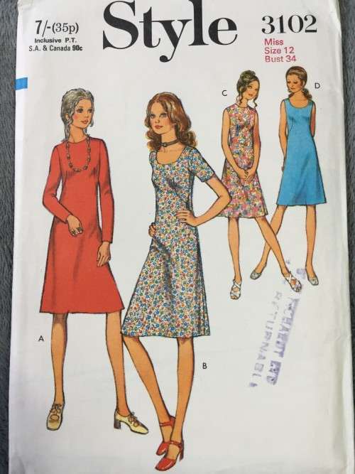 PATTERN STYLE 3102 (VINTAGE)(CLEAN) - DRESS (SIZE 12)