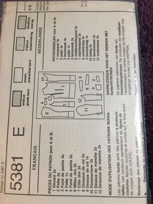 PATTERN BURDA 5381 (UNUSED) - JACKET (SIZE 10-18)