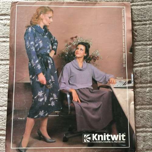 PATTERN KNITWIT 1000 (UNUSED) - COWL NECK DRESS and TOP (SIZE 6-22)