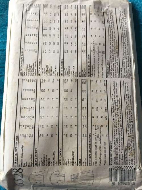 PATTERN NEW LOOK 6528 - JACKET & SKIRT (SIZE 6-18)