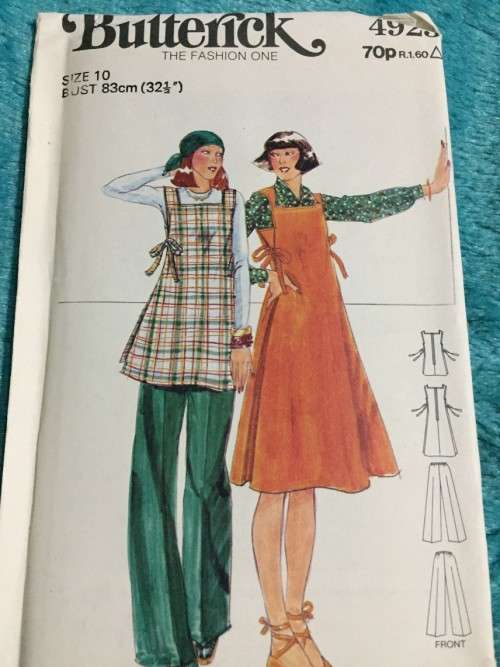 PATTERN BUTTERICK 4923 (VINTAGE)(UNUSED) - MATERNITY JUMPER, TOP and PANTS (SIZE 10)