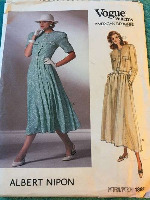 PATTERN VOGUE 1889 (ALBERT NIPON) - DRESS (SIZE 12)