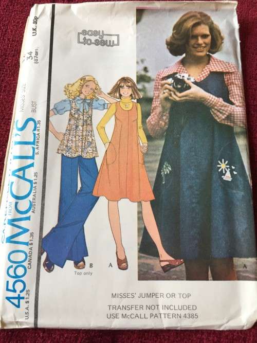 PATTERN MCCALL`S 4560*1975 (VINTAGE)(UNUSED) - JUMPER OR TOP (SIZE 12)