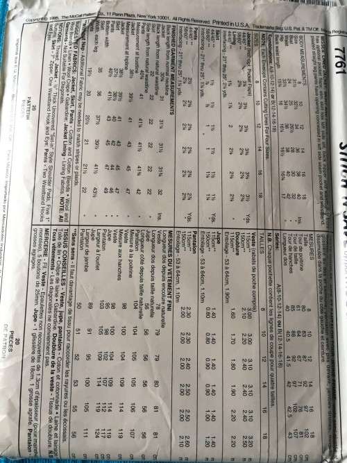 PATTERN STITCH `N SAVE 7761 (UNUSED) - JACKET, SKIRT and PANTS (SIZE 12-18)