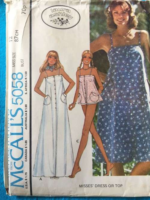 PATTERN MCCALL`S 5058*1976 (VINTAGE) - DRESS OR TOP (SIZE 12)