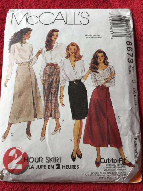 PATTERN MCCALL`S 6673 - BEAUTIFUL SKIRT VARIATIONS (SIZE 10-12-14)