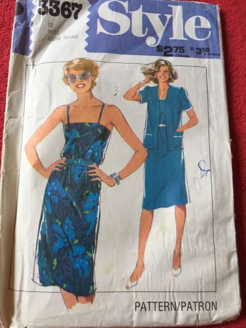 PATTERN STYLE 3367 - JACKET and DRESS (SIZE 12)