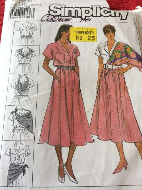 PATTERN SIMPLICITY 9199 - SKIRT, BLOUSE and SCARF (SIZE 16-24) BIG SIZE