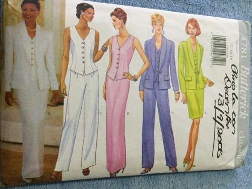 PATTERN BUTTERICK 4781 - JACKET, TOP, SKIRT and PANTS (SIZE 12-14-16)
