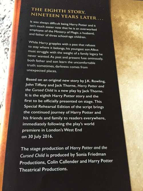 BOOK (HARDCOVER) : HARRY POTTER AND THE CURSED CHILD PARTS ONE AND TWO