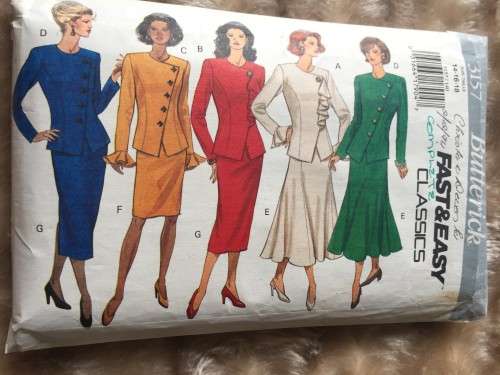 PATTERN BUTTERICK 3157 (COMPLETE) - TOP and SKIRT (SIZE 14-16-18)