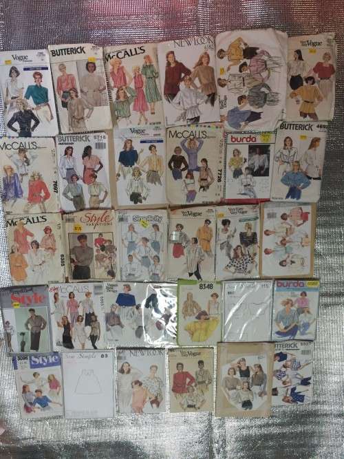 PATTERN JOBLOT: E (8/2/21) FEMALE BLOUSES and TOPS -  30 PATTERNS UNCHECKED (SOME PRECIOUS GEMS)