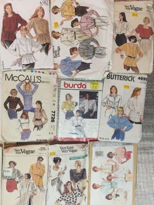 PATTERN JOBLOT: E (8/2/21) FEMALE BLOUSES and TOPS -  30 PATTERNS UNCHECKED (SOME PRECIOUS GEMS)