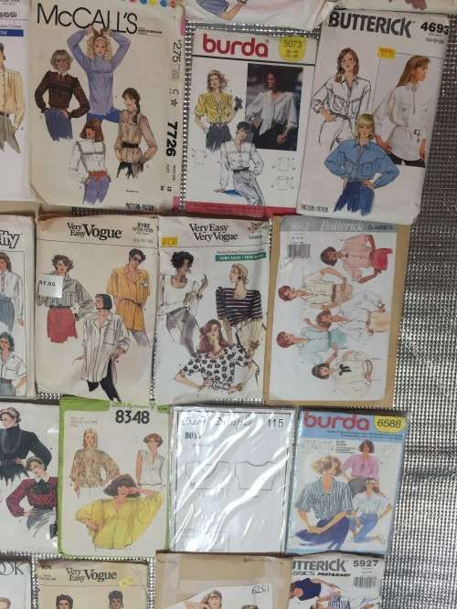 PATTERN JOBLOT: E (8/2/21) FEMALE BLOUSES and TOPS -  30 PATTERNS UNCHECKED (SOME PRECIOUS GEMS)