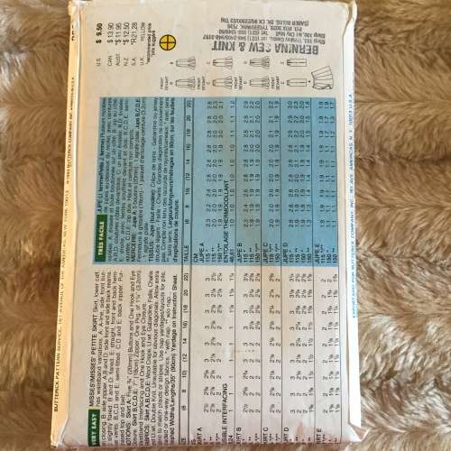 PATTERN BUTTERICK 3083 (UNUSED) - VARIOUS SKIRTS (SIZE 6-8-10)