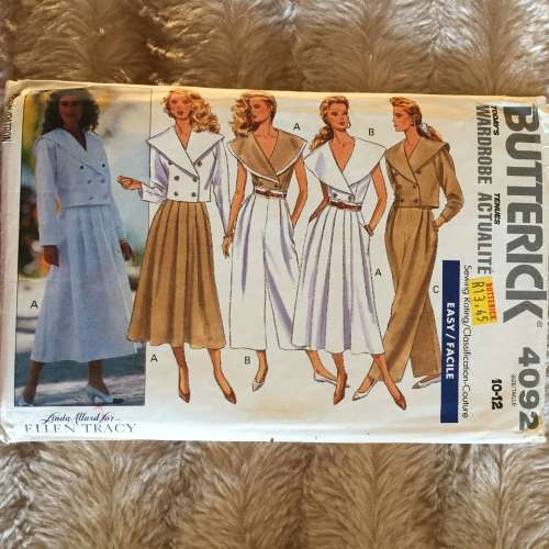 PATTERN BUTTERICK 4092 - JACKET, TOP, SKIRT and PANTS (SIZE 10-12)