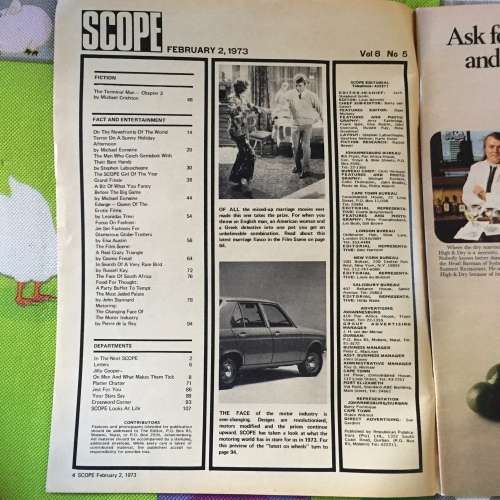 MAGAZINE - SCOPE FEBRUARY 2, 1973: ARTICLE OF ALEXANDER ONASSIS BEFORE HIS DEATH 1 WEEK LATER...