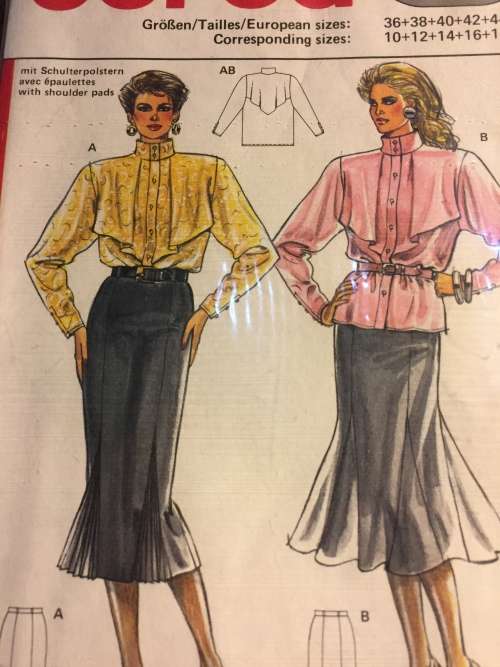 PATTERNS BURDA 5858 - SKIRT AND BLOUSE (SIZE 10-20)