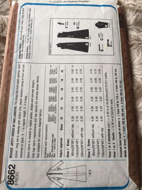 PATTERN SIMPLICITY 8662*1978 (VINTAGE)(COMPLETE) - BEAUTIFUL DRESS (SIZE 14)