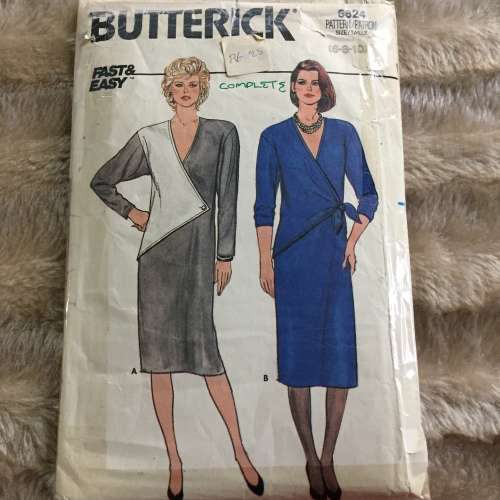 PATTERN BUTTERICK 6824 (COMPLETE) - DRESS (SIZE 6-8-10)