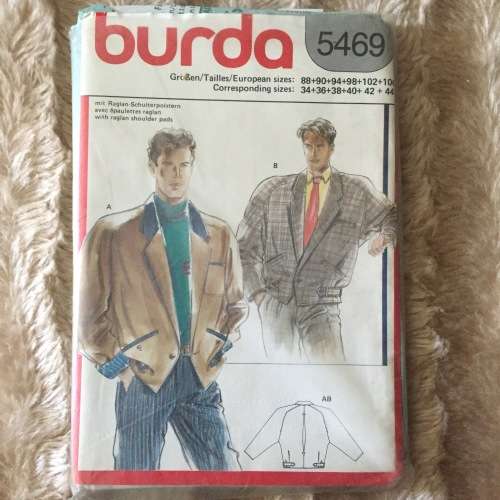 PATTERN BURDA 5469 - MEN`S JACKET (SIZE 34-44)