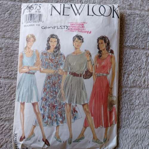 PATTERN NEW LOOK 6675 (COMPLETE) - CASUAL DRESSES (SIZE 8-18)